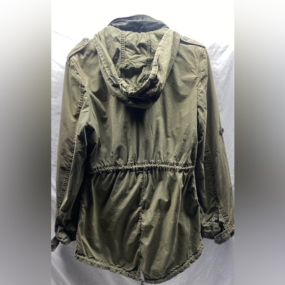 Levi's military jacket Wonens sz S Hidden Hood Adjustable 34” long - Picture 4 of 8